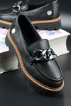 Mammamia - 6060 Siyah Nubuk Kadın Oxford Ayakkabı