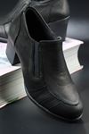 Mammamia - 6125 Siyah Nubuk Kısa Topuklu Kadın Mevsimlik Ayakkabı