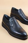 Fosco - 2993 Hakiki Deri Siyah Eva Taban Erkek Klasik Ayakkabı
