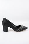 Trendayakkabı - ÖzMaçan Siyah Kalın Topuklu Kadın Ayakkabı