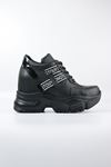 Trendayakkabı - 010 Siyah İçten Dolgu Kadın Sneaker Ayakkabı
