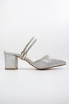 Maçan - Gümüş Kısa Topuk Kadın Ayakkabı