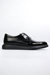 FreeFoot - 226815 Siyah Rugan Hakiki Deri Rahat Erkek Klasik Ayakkabı