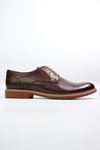 FreeFoot - 2650-2  Kahverengi Hakiki Deri İnce Taban Erkek Klasik Ayakkabı