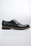 FreeFoot - 2650-2  Siyah Hakiki Deri İnce Taban Erkek Klasik Ayakkabı