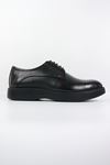 Fosco - 9783 Kalın Taban Siyah Cilt Erkek Klasik Ayakkabı